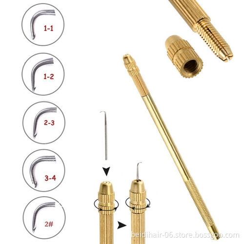 Crochet Needle Kit Small Hook And Big Hook Ventilating Crochet Needle Set Latch Hook Tool for Crochet Hair Wigs Hair Accessories